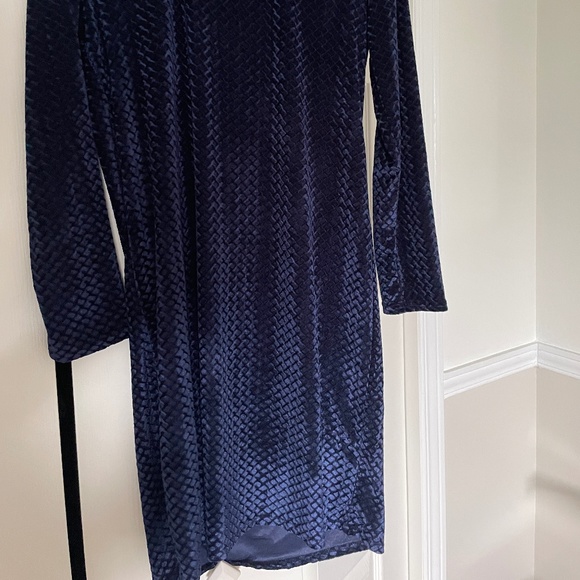 Dark Blue Velvet Dress - Picture 2 of 4